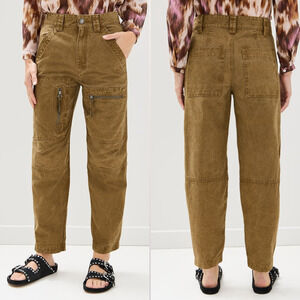 Isabel Marant Étoile Kelyane Pants Sz 40 FR / 8 US Khaki Cargo Straight Leg